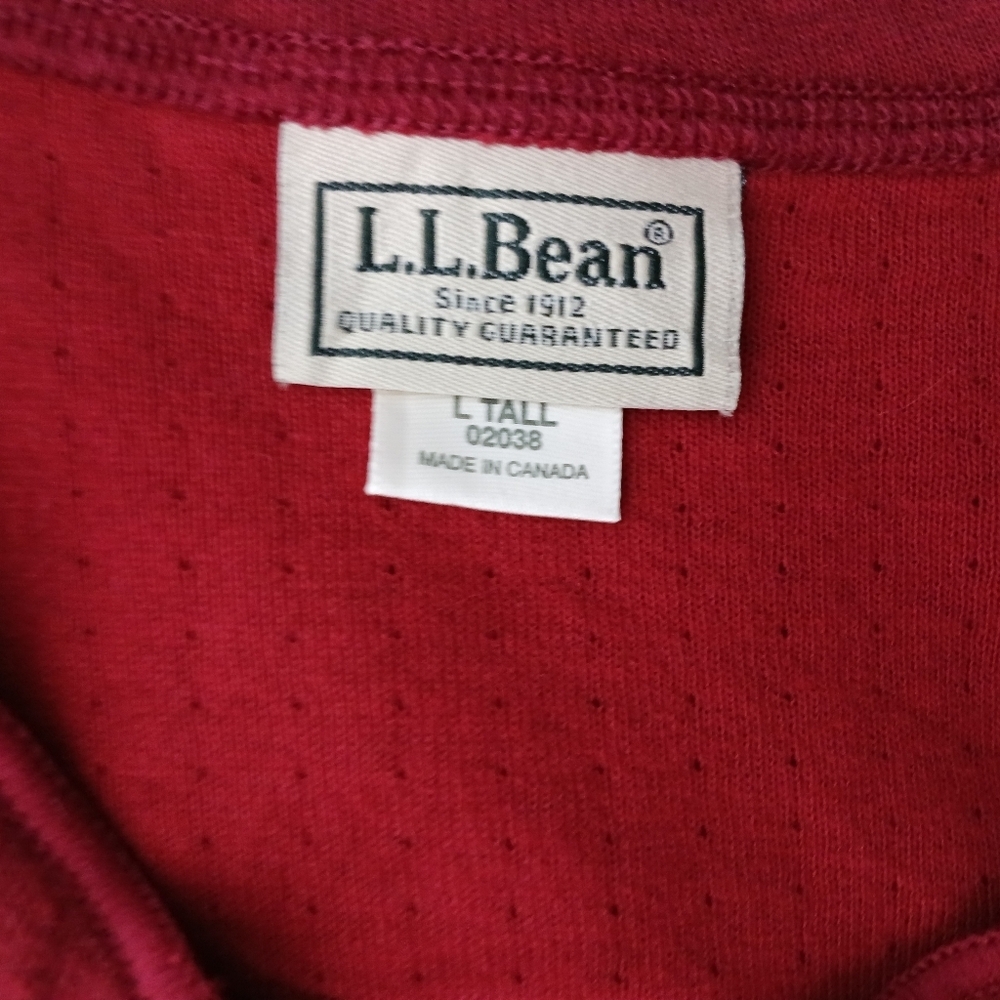 Men's LL BEAN Two Layer Driver's Long Sleeve Pull Over Shirt. Size L Tall - Picture 4 of 10